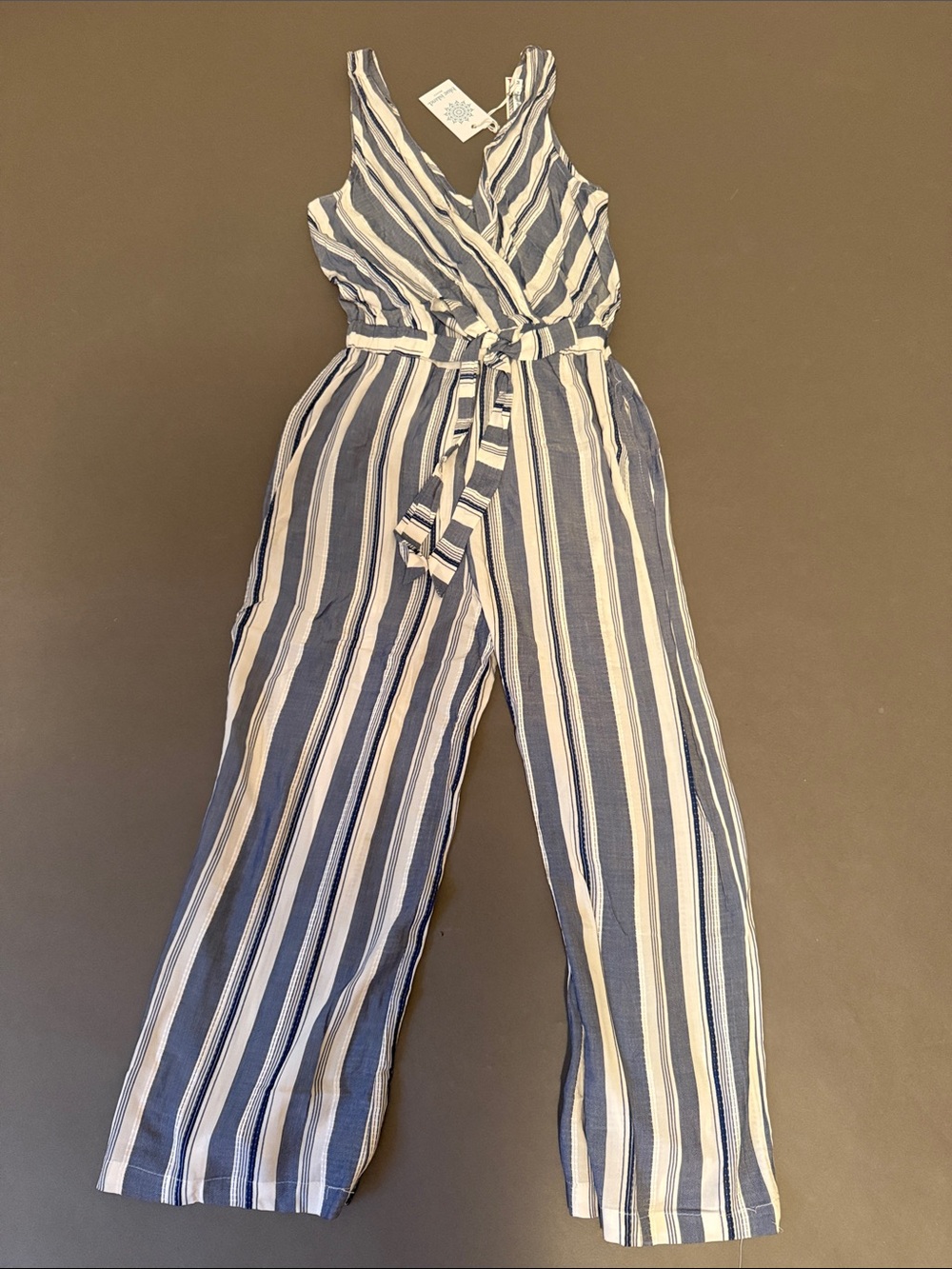 NWT Striped Navy & White Jumpsuit